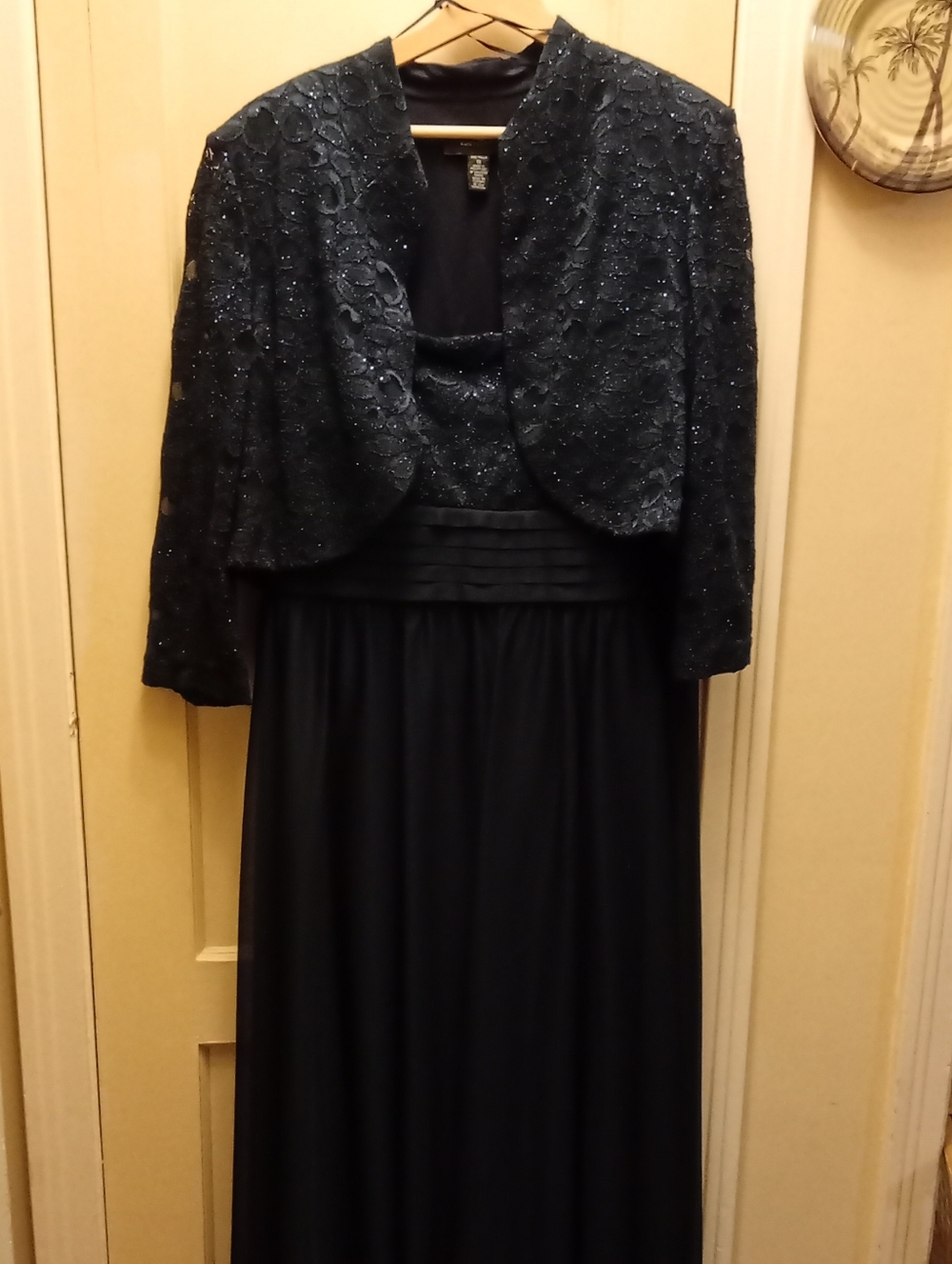 R&M Richards Navy Black Evening Dress